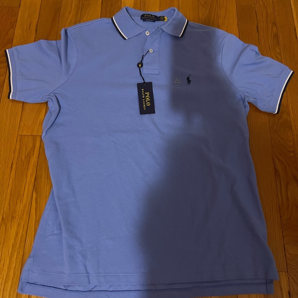 Classic-Fit Mesh Polo Short Sleeve Shirt (Summer Blue)